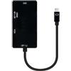 Blendend Convertitore multifunzione USB-C a VGA, HDMI e DVI. Ideale per collegare il laptop a diversi schermi. Supporta la trasmissione simultanea su tutte e tre le porte, garantendo compatibilità e