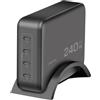 LogiLink PA0353 - Caricatore intelligente GaN (nitruro di gallio) 240 W, 4 x USB-C PD 3.1 (PowerDelivery)