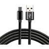 everActive Cavo USB C/tipo C in nylon, ricarica rapida fino a 3 A, lunghezza 30 cm, colore: nero, modello: CBB-0.3CB