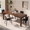 Mobili Fiver, Tavolo Allungabile Moderno, Iacopo, 140(220) x90 cm, Noce Canaletto, per 6-10 persone, Tavolo Cucina, Soggiorno, Made in Italy
