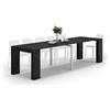 Mobili Fiver, Tavolo Consolle Allungabile Angelica, 45(305) x90 cm, Nero Cemento, fino a 12 posti, Consolle da Soggiorno, Made in Italy