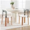 chairus Set di 2 Sedie da Pranzo Sedie Cucina Moderne Sedie Trasparenti Sala da Pranzo Sedie Imbottite con Gambe in Legno Sedia da Salotto per Soggiorno/Ristorante,Grigio