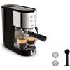 Krups Virtuoso Essential XP441810 - Macchina per caffè espresso in acciaio INOX, 15 bar, design sottile, pannello di controllo a 4 funzioni, con accessori per barista, in acciaio inox