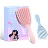 SHINLEA Spazzola Capelli - SHINLEA 2 Pezzi Spazzola Capelli Ricci- Elimina i nodi, Spazzola Districante per Capelli per Donne,Uomini,Bambini - Mini Spazzola da Usare su Capelli Bagnati e Asciutti (Rosa e Blu)