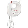 Moulinex Easy Max ABM11A Easymax Sbattitore A 2 velocità con 2 Set di Fruste, Montatura A Neve degli Albumi, 200 W, 1 Decibel, Plastica, Rosso/Bianco