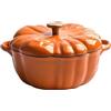Generisch Pentola Zucca, Casseruola in ghisa smaltata a forma di zucca dolce con coperchio, pentola antiaderente profonda, per forno a microonde a induzione