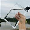 VIFERR Tazza per acqua piatta trasparente, A5, senza scritta, in plastica, portatile, da viaggio, per palestra, lavoro e viaggi (420 ml)