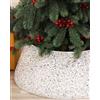 Odot Copri Base Albero Natale, Bianca Glitter Copri Albero di Natale Base, Christmat Tree Skirt Per Decorazioni Per Feste A Casa Vacanza(40 X 60 X 20 cm)