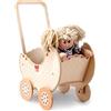 Dida - Carrozzina in Legno per Bambole Fiocco, Passeggino per Bambole fino a 35 cm, Gioco di Ruolo per Bambini 2-4 Anni, Perfetto per Piccole Mamme e Papà, Alta Qualità