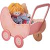 Dida - Carrozzina per Bambole Rosa: Realizzato in Legno, Passeggino per Grandi Bambole fino a 50 cm Ideale per i Giochi di Ruolo di Piccole Mamme e Papà, per Bambini 2 3 4 Anni