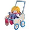 Dida - Passeggino per Bambole Luna: Realizzato in Legno, Carrozzina per Grandi Bambole fino a 50 cm Ideale per i Giochi di Ruolo di Piccole Mamme e Papà, per Bambini 2 3 4 Anni