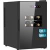 Cecotec Cantinetta Vino Bolero GrandSommelier 1550 CoolCrystal. 15 Bottiglie, Termoelettrica, Silenziosa 35dB, Temperatura 5-18ºC, Pannello Touch, LED Interno, Eco-Friendly, Design Elegante e Moderno