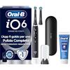Oral-B iO 6 Spazzolino Elettrico Ricaricabile, con 2 Testine di Ricambio, Nero - 2 Testine di Ricambio per Spazzolino Elettrico, Custodia da Viaggio + 1 Dentifricio Pro Expert, Pulizia Denti Efficace