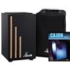 XDrum Cajon Primero Negra - Cassa percussiva incl. borsa zaino e scuola - Cassa con suono snare - Cassa in legno con gigbag