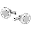 Montblanc gemelli rotondi emblema montblanc acciaio ref. 116660