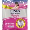 Lines specialist maternity mutandina assorbente per perdite post parto misura large 10 pezzi - LINES - 977699925