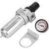 Yosoo Health Gear Regolatore Pneumatico Del Filtro Dell'aria, Separatore D'aria Compressore Bsp1/2 Filtro, Regolatore di Pressione per Compressore, per Umidità Filtro Riduttore di Pressione Combo Sfr400
