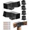 VEVOR Kit per Pergola, 2 Pezzi Staffe Inclinate a 3 Vie ca. 101 x 101 mm, Adatto per Travi da 92 x 92 mm con 2 Basi per Pali, 2 Basi per Montaggio a Parete, Pergole Esterne, Gazebo