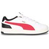 PUMA Court Classico Sneaker In Ecopelle Bianco Rosso - Uomo - Bianco Rosso