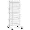 HOMCOM Carrello da cucina con 4 ripiani rotanti 33x33x77 cm, Bianco | Aosom Italy