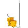 HOMCOM Secchio Lavapavimenti Professionale 20L con Mocio, Strizzatore, Ruote e Manico, 45x26.5x70 cm, Giallo | Aosom Italy
