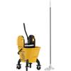 HOMCOM Secchio per Mocio con Ruote e Strizzatore Smontabile a Pressione Capacità 26L Include Mocio e Manico Giallo | Aosom Italy