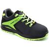ROSSINI 1969 Rossini Tech - Scarpe Antinfortunistiche da Lavoro Saslong Green Unisex Uomo Donna, Tessuto R-Tech, Sistema R-Fresh, Puntale in Fibra di Vetro, Colore Nero Verde Fluo (35)