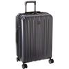 DELSEY PARIS Valigia espandibile Hardside in titanio con ruote girevoli, Grafite, Checked-Medium 25 Inch, Valigia espandibile Hardside in titanio con ruote girevoli