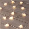 DecoKing 47019 Catena Luminosa 20 LED Stringa di Luce su legare d'argento abeti bianco caldo della statico alimentato ghirlanda Batteria Decorazione Natalizia Addobbi di Natale Christina