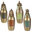 lachineuse - 4 vasi baldacchino egiziani - Vasi decorativi 21 cm - Oggetti decorativi antico Egitto - Statua Figura Faraoni - Anubis, Horus, Hapi - Idea regalo decorativa scatola urna - Colore bronzo