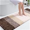 OLANLY Tappeto da bagno 140 x 61 cm, tappeto da bagno in microfibra extra assorbente extra morbido, retro in gomma, asciugatura rapida, lavabile in lavatrice, per pavimento del bagno, vasca, doccia e