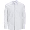 JACK & JONES Camicia classica a slim fit tramata con bottoni e colletto. Bianco