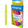 Mitama - Pennarelli Extra Fluo - Punta maxi - Astuccio da 6 pennarelli - Colori Neon - Tappo anti soffocamento - Punta maxi 5 mm - Colori Scuola - Pastelli Astuccio Scuola