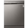LG DF365FPS Lavastoviglie Libera Installazione, Serie 3, 14 coperti, Sistema QuadWash a 4 Bracci Irroratori, Vapore TrueSteam, Apertura Automatica della Porta, 3° Cestello per le Posate, Wi-Fi, Grigia