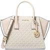 Michael Kors Avril - Borsa a tracolla piccola con logo e pelle, colore: Crema chiaro, Crema Chiara Multi, Small