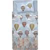 PENSIERI DELICATI Parure Copripiumino Singolo 100% Cotone, Completo di Sacco 155x200cm e 1 Federa 52x82cm, Made in Italy, Copripiumino Lavabile In Lavatrice A 40°, Fantasia Volare Arancio