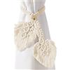 Sunkaioo Confezione da 2 fermatende in cotone lavorato a mano, con perline in legno naturale regolabili, a tema fattoria, per interni ed esterni, colore: beige