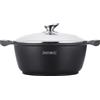Generico Pentola Tegame Royalty Line in Alluminio con Rivestimento Antiaderente Teflon, Coperchio in Vetro e Acciaio Inox - Adatta a Induzione, Gas, Elettrico, Ceramica e Alogeno (32cm - 8.6L)