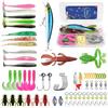 Allony Esche da Pesca Accessori, 83 Pezzi Set di esche da pesca misti universali con scatola per attrezzi, Esche Artificiali Spinning, Adatto a Tutti i Pesci, Adatto per Acqua Dolce e Salata