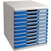 Exacompta Cassettiera Exacompta MODULO Classic 10 cassetti 28,8x35x32 cm grigio/blu 302003D