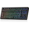 Redragon Tastiera da gioco K737 PRO Wireless a 87 tasti, tastiera meccanica in alluminio CNC 80%, presa LED orientata a sud hot-swap, smorzamento del rumore a 5 strati, keycap linea contorno PBT