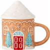Bloomingville Tazza con coperchio Casetta pan di zenzero Bloomingville Ginnie Gres