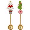 Bloomingville Set 2 cucchiaini Natale Bloomingville Freydis Lega di Zinco Oro