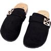 JOMIX Ciabatte Donna Invernali in Pelle Scamosciata Pantofole Eleganti Comfort Suola Ergonomica in Sughero Zoccoli Slip On Antiscivolo Sabot per Casa e Tempo Libero WCT255262 Nero 38