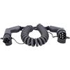 KS Tools 117.7365 Cavo di ricarica a spirale efuturo tipo 2 su connettore tipo 2, 3 fasi, fino a 11 kW, 32 A, 400 V, modalità 3, 5 metri