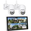 KIT VIDEOSORVEGLIANZA 2 TELECAMERE 4K+MONITOR 10" 2CH NVR WIFI VISIONE NOTTURNA