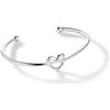 U7 Bracciale Donna Rigido Aperto con Nodo di Cuore Loveknot Braccialetto Semplice Placcato Platino Regalo per Donne Ragazze Amiche