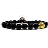 Samsara Bracciale Tibetano Buddista con Onice Nero Lucido, Lunghezza Regolabile, Gioiello Ispirato alla Tradizione Spirituale con Filo in Cotone Cerato Resistente, Accessorio Unisex Artigianale