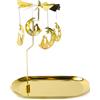 Ligtmor Portacandele girevole con vassoio, decorazione da tavolo di Natale, candelabro dorato, per San Valentino, matrimonio, festa, decorazione da tavolo, decorazione per il camino (gatto di luna)