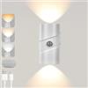 AUAUY Lampada da Parete a LED, Luce Notturna con Rilevatore di Movimento, Applique da Parete Interno Magnetica, 3 Temperatura del Colorea, Ricaricabile, Luminosità Regolabile per Camere da Letto
